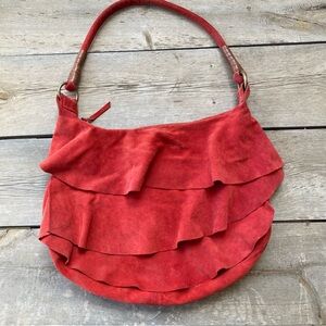 Mo & Co Red Suede Women's Bag